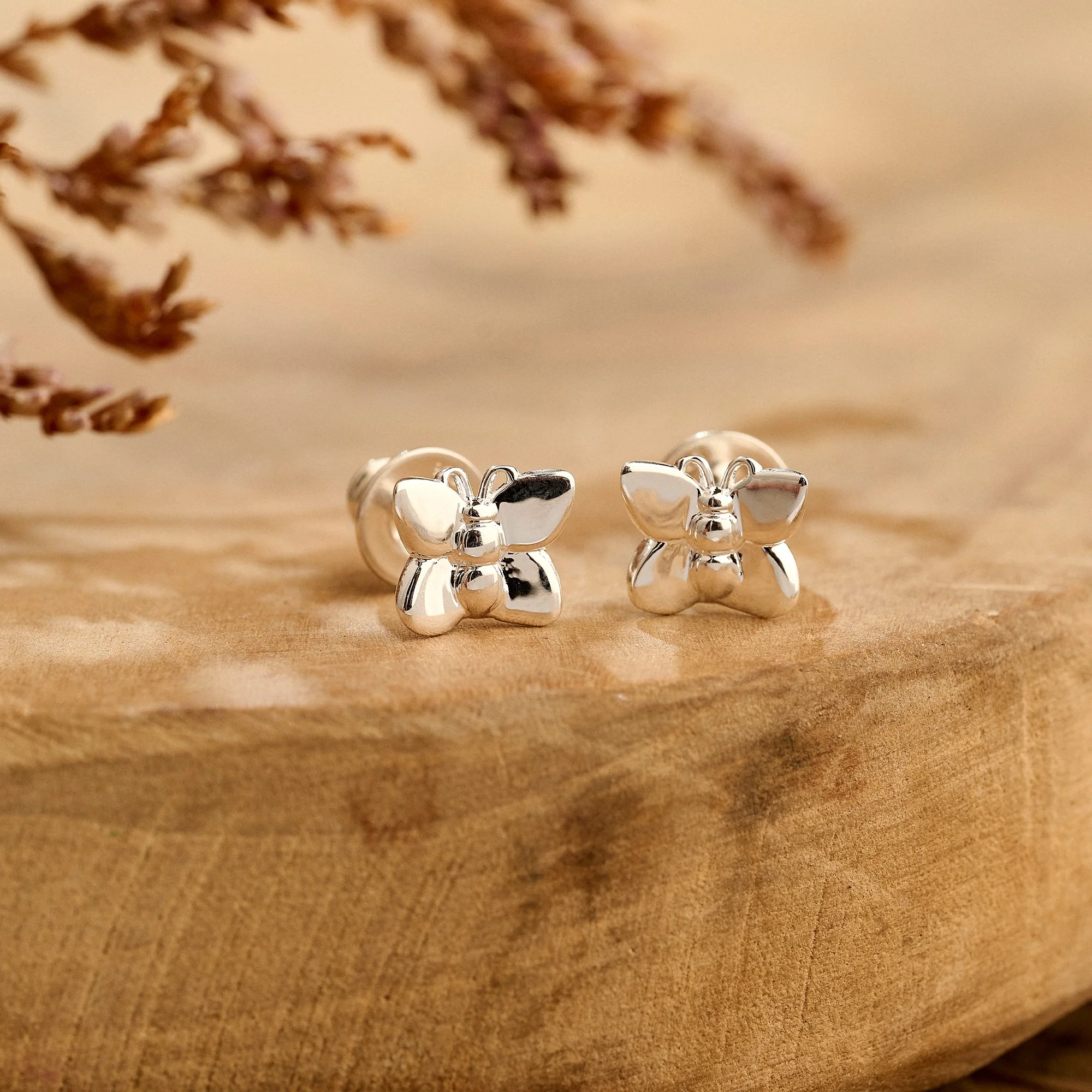 Flutterby' Silver Stud Earrings - Image 2