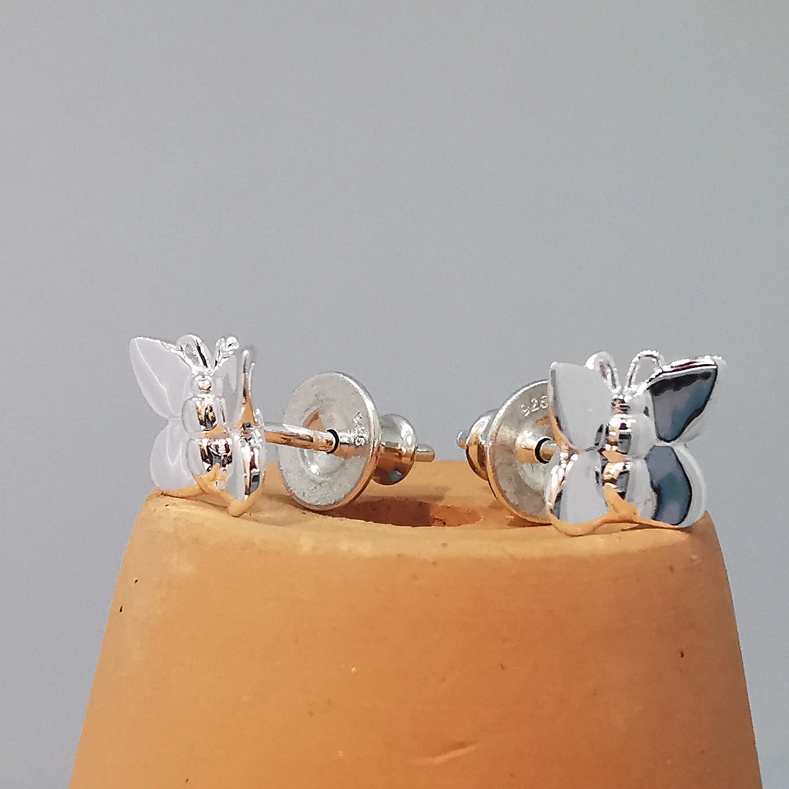 Flutterby' Silver Stud Earrings - Image 4