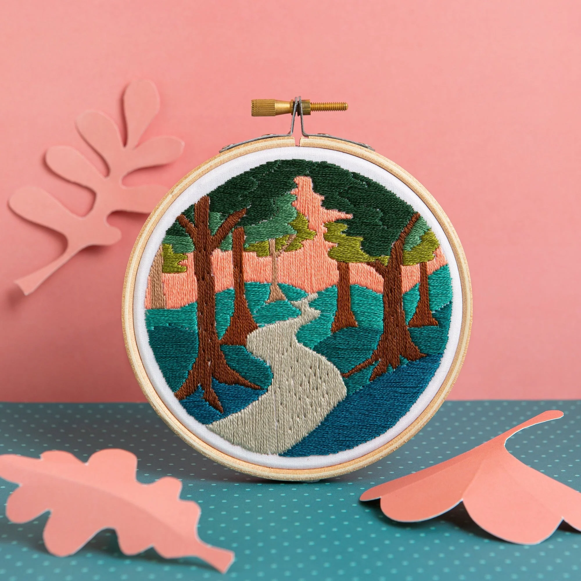 'Forest Walk' Landscape Mini Embroidery Kit for Beginners - Image 4