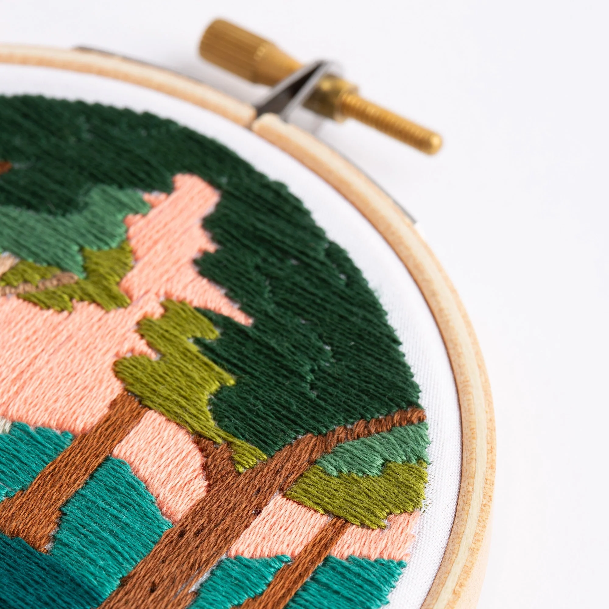 'Forest Walk' Landscape Mini Embroidery Kit for Beginners - Image 7