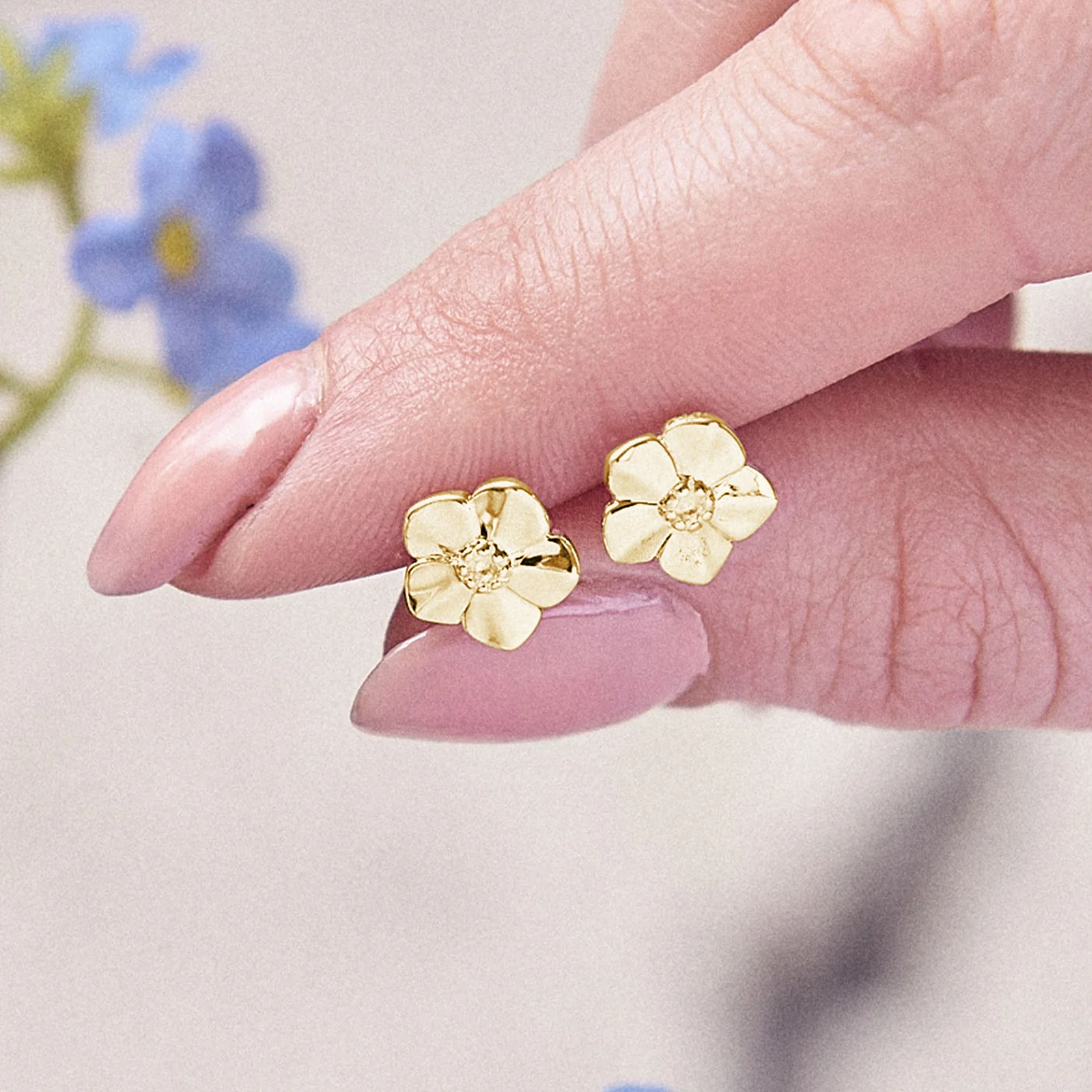 Forget-Me-Not Gold Vermeil Silver Studs - Image 7