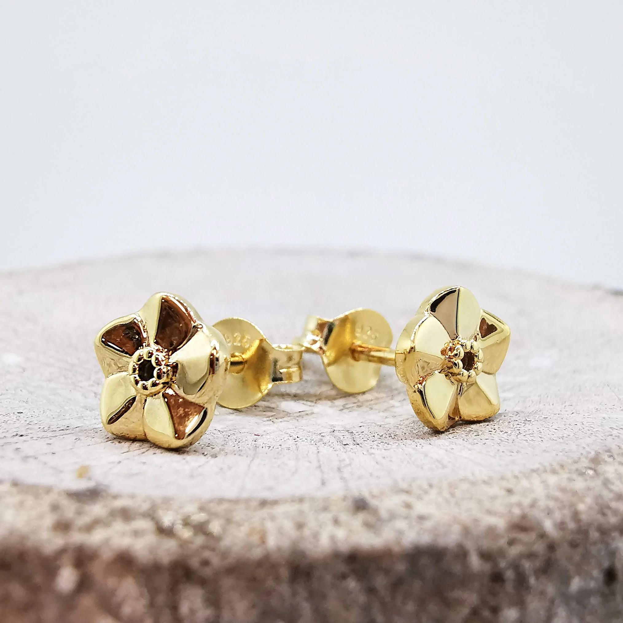 Forget-Me-Not Tiny Gold Vermeil Stud Earrings - Image 7