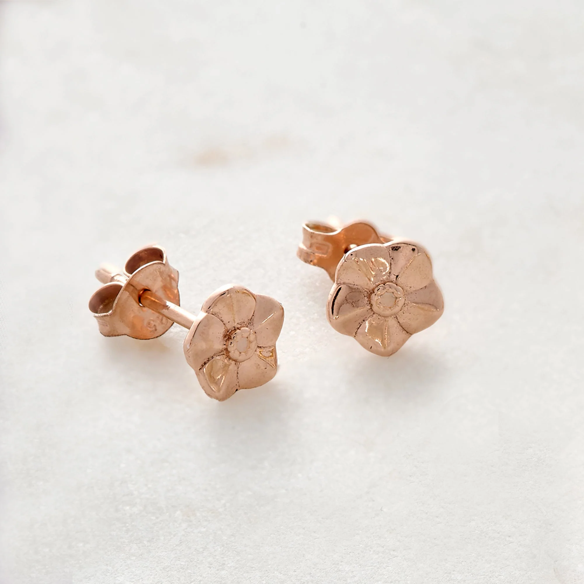 Forget-Me-Not Tiny Rose Gold Vermeil Stud Earrings - Image 7