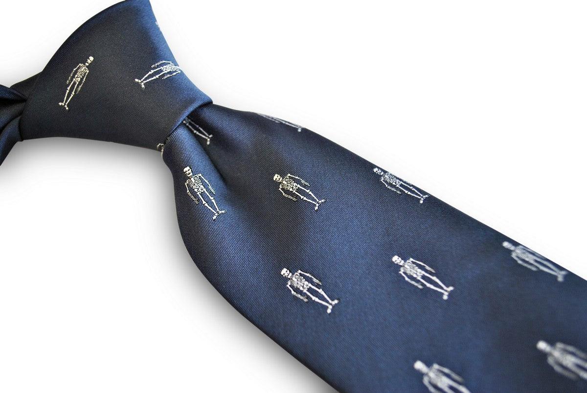 Frederick Thomas Halloween Skeleton Pattern Mens Tie - Image 2