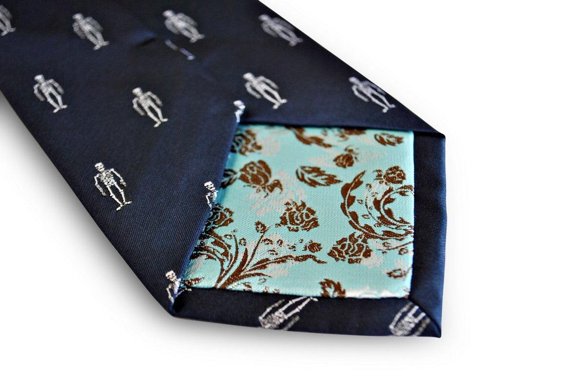 Frederick Thomas Halloween Skeleton Pattern Mens Tie - Image 4
