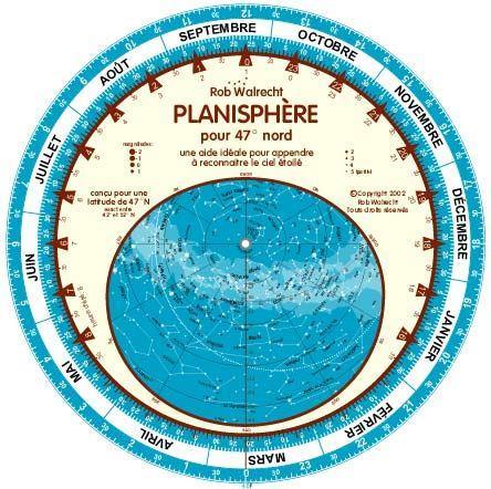 French Planisphère pour 47° Nord