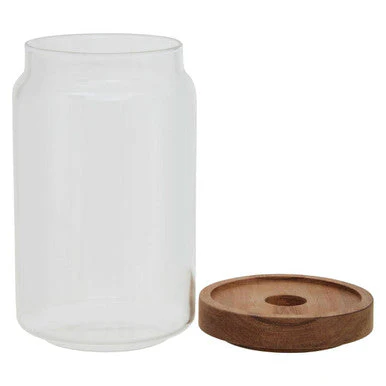 Freska Glass Storage Jar with Acacia Wood Lid 800ml - Image 8
