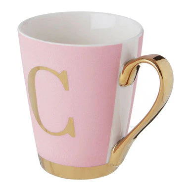 Frosted Deco Pink Monogram Mug, C - Image 4