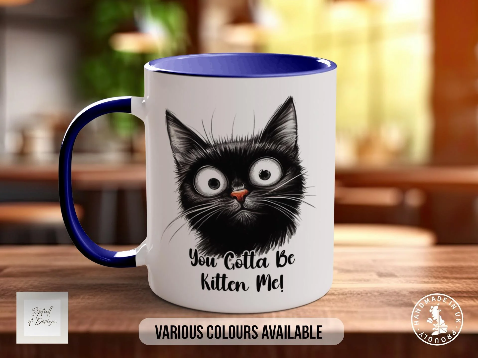 Funny Cat Mug | Colourful Coffee Mug for Her – Humorous Cat Lover Gift