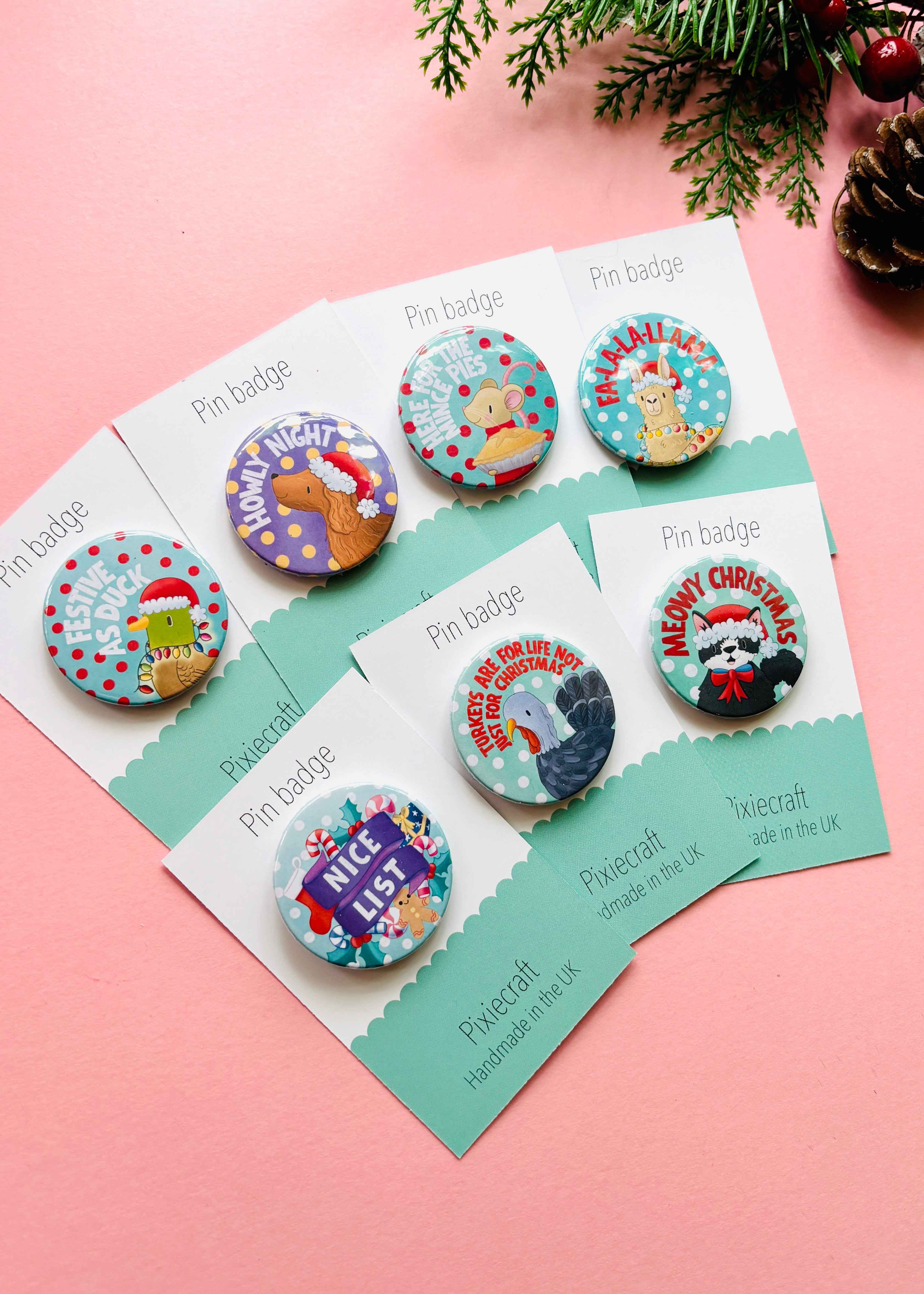 Funny Christmas Badges/Magnets Pick