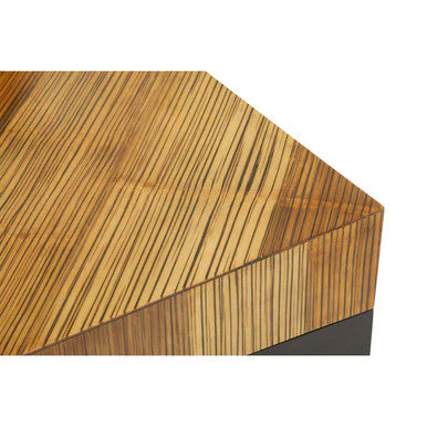 Two Tone Natural Bamboo Square Large Coffee Table with Dark Ebony Finish Base, Gabor - Image 6