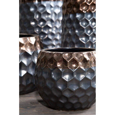 Galaxy Large Ceramic Planter with Metallic Finish - Image 4