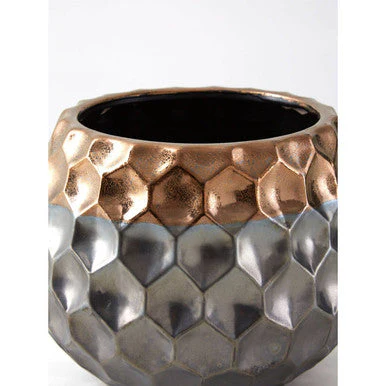 Galaxy Large Ceramic Planter with Metallic Finish - Image 5