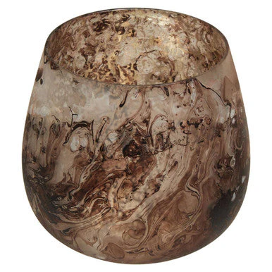 Garan Brown Marble Effect Small Candle Holder - Image 3
