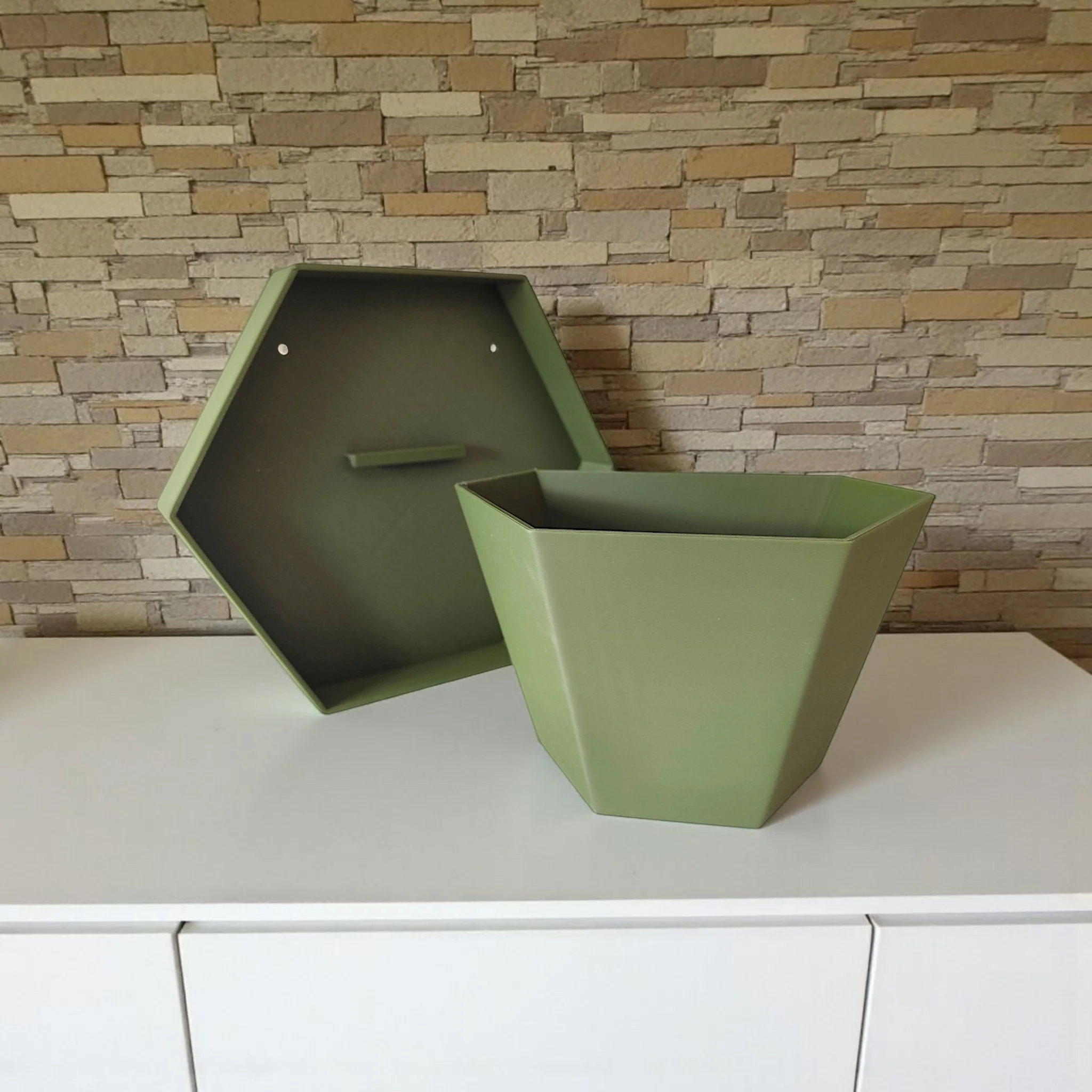 Geometric Wall Planter for Herbs | Modern Wall Mounted Planter - Image 3