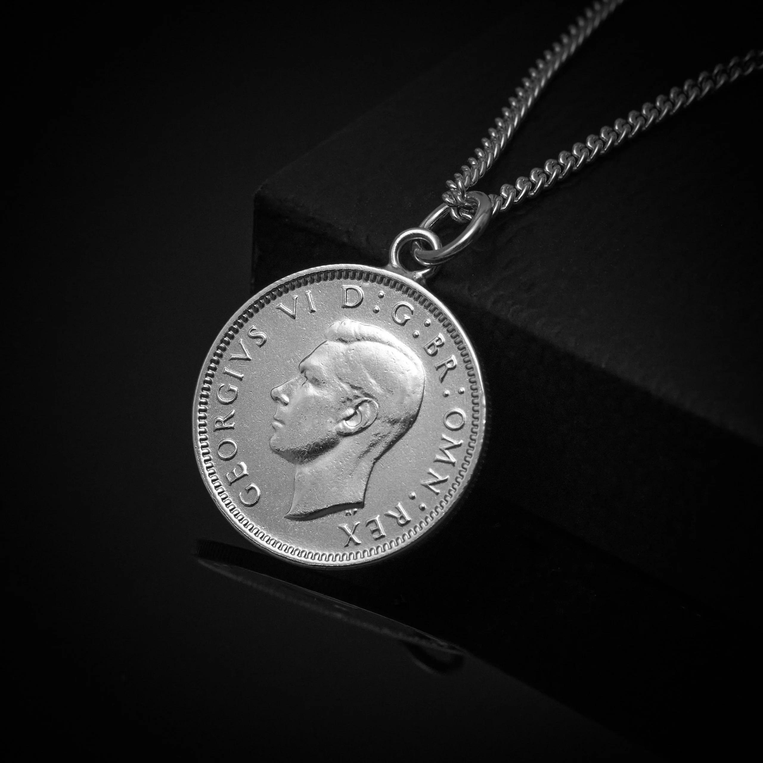 George VI Sixpence (1937-1952) - Plated Coin Necklace - Image 3