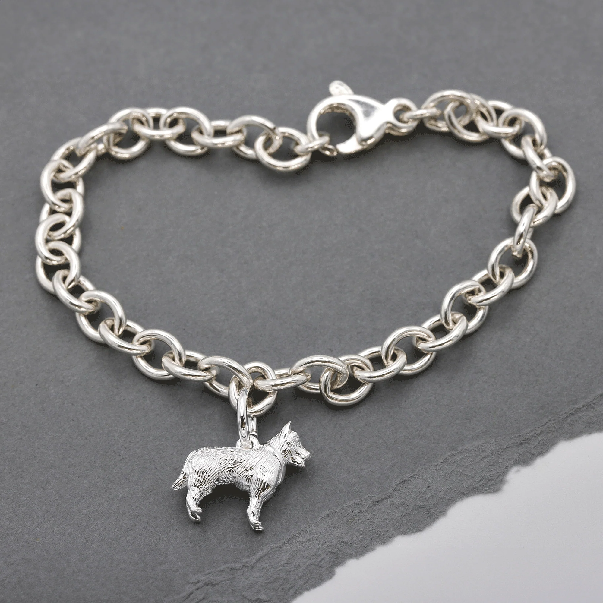 German Shepherd Silver Dog Charm - Image 5
