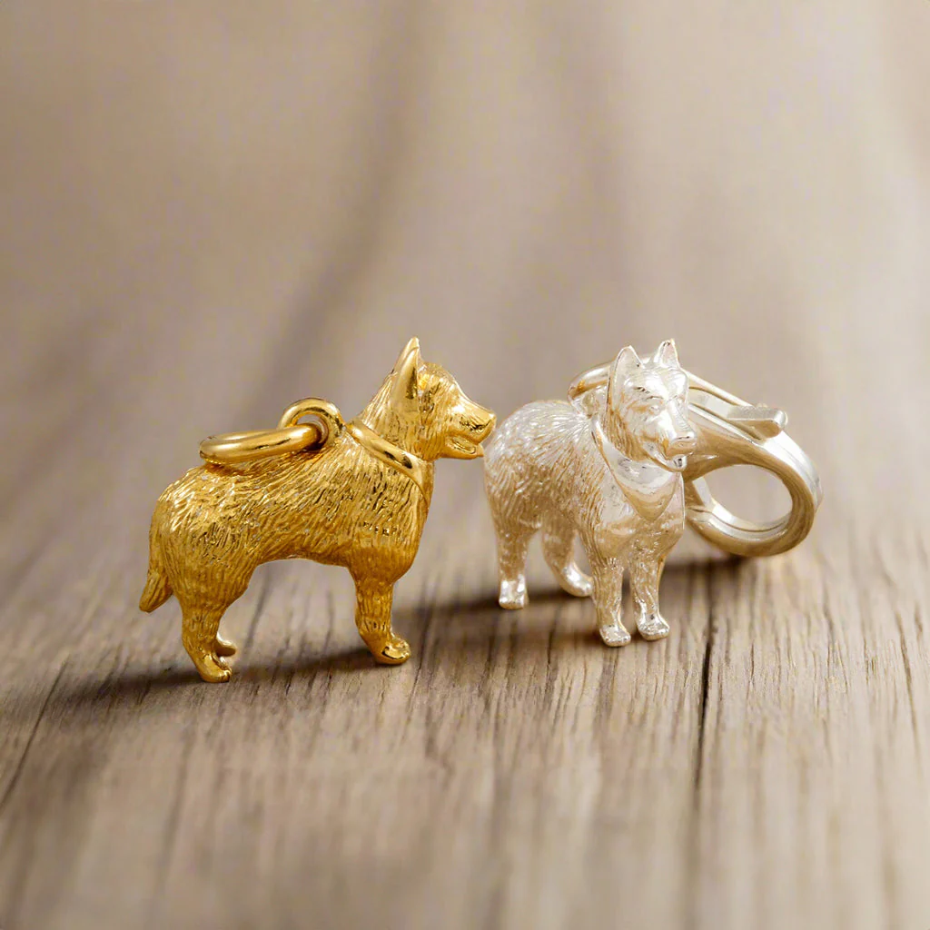 German Shepherd Silver Dog Charm - Image 7