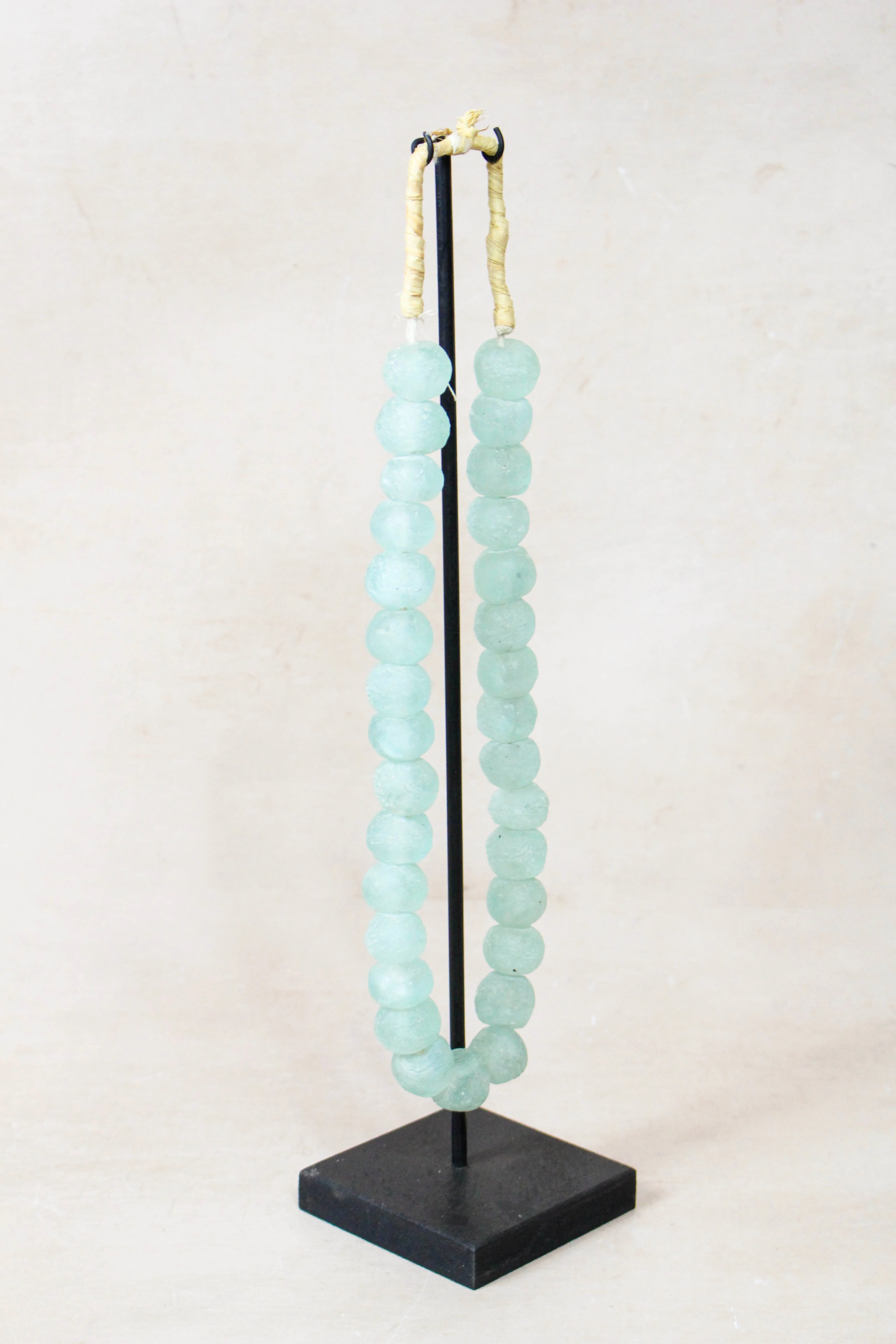 Ghana Glass Beads Necklace, Light blue - 85.10 - Image 2