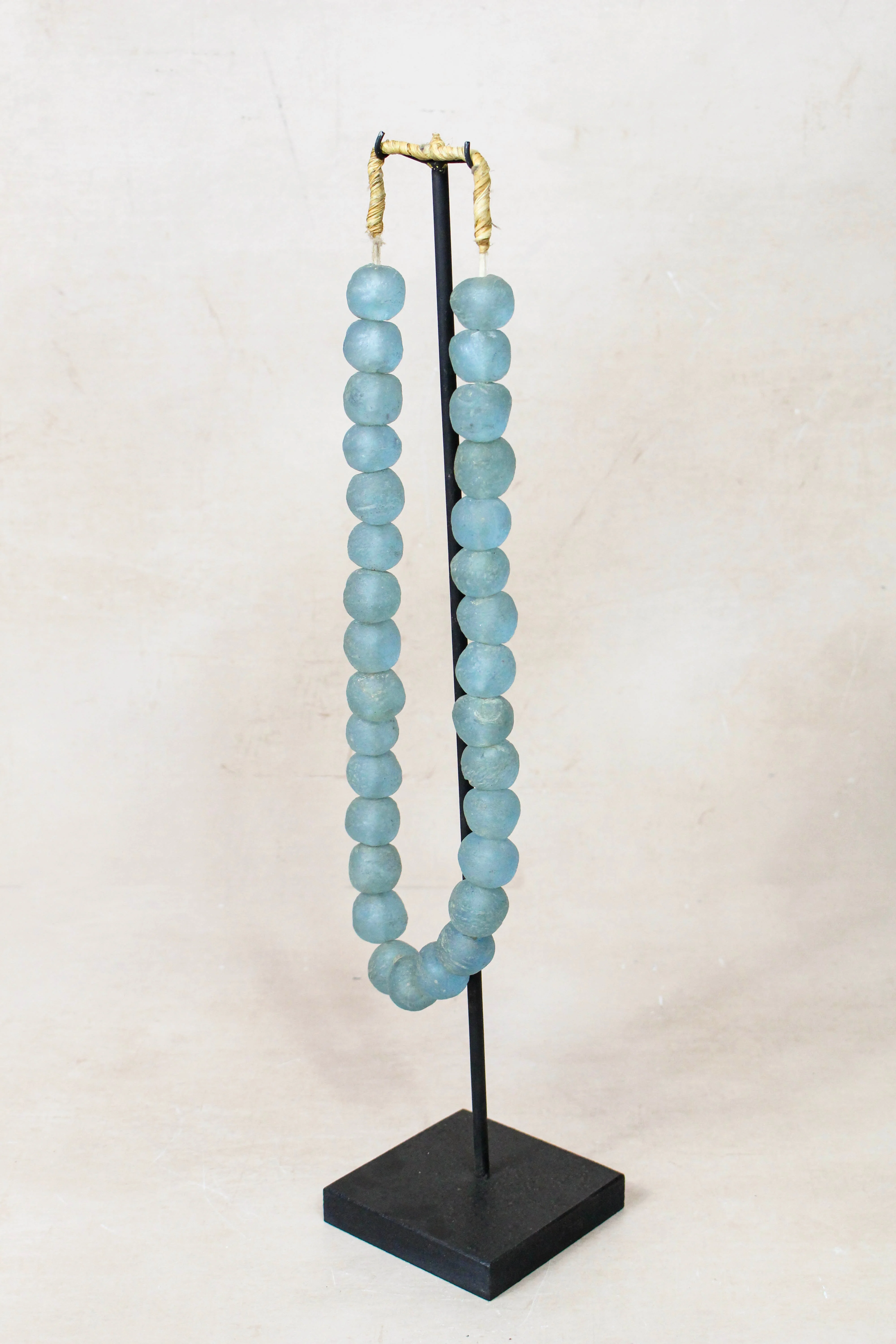 Ghana Glass Beads Necklace, Light blue - 85.2 - Image 2