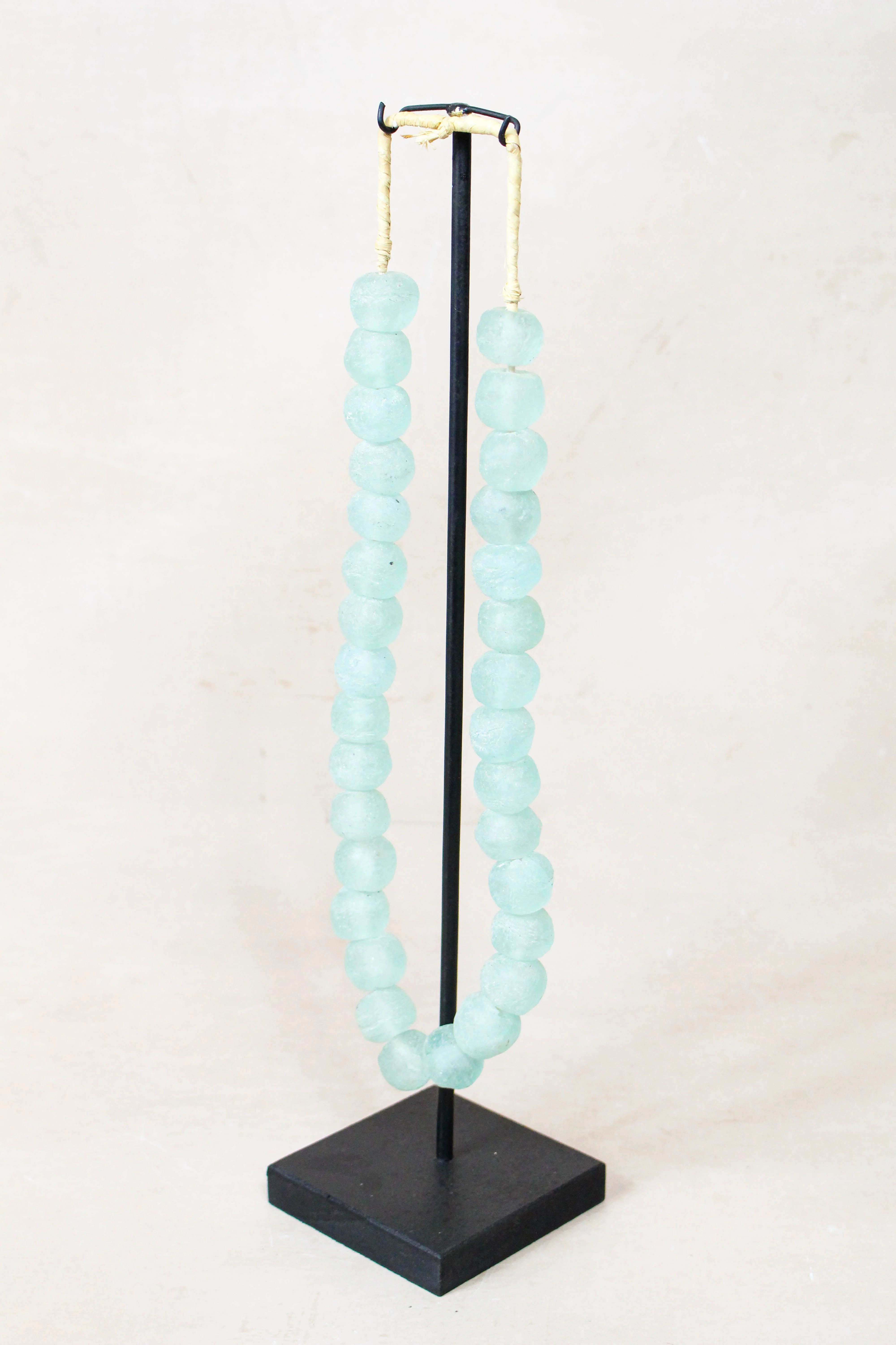 Ghana Glass Beads Necklace, Light blue - 85.3 - Image 2