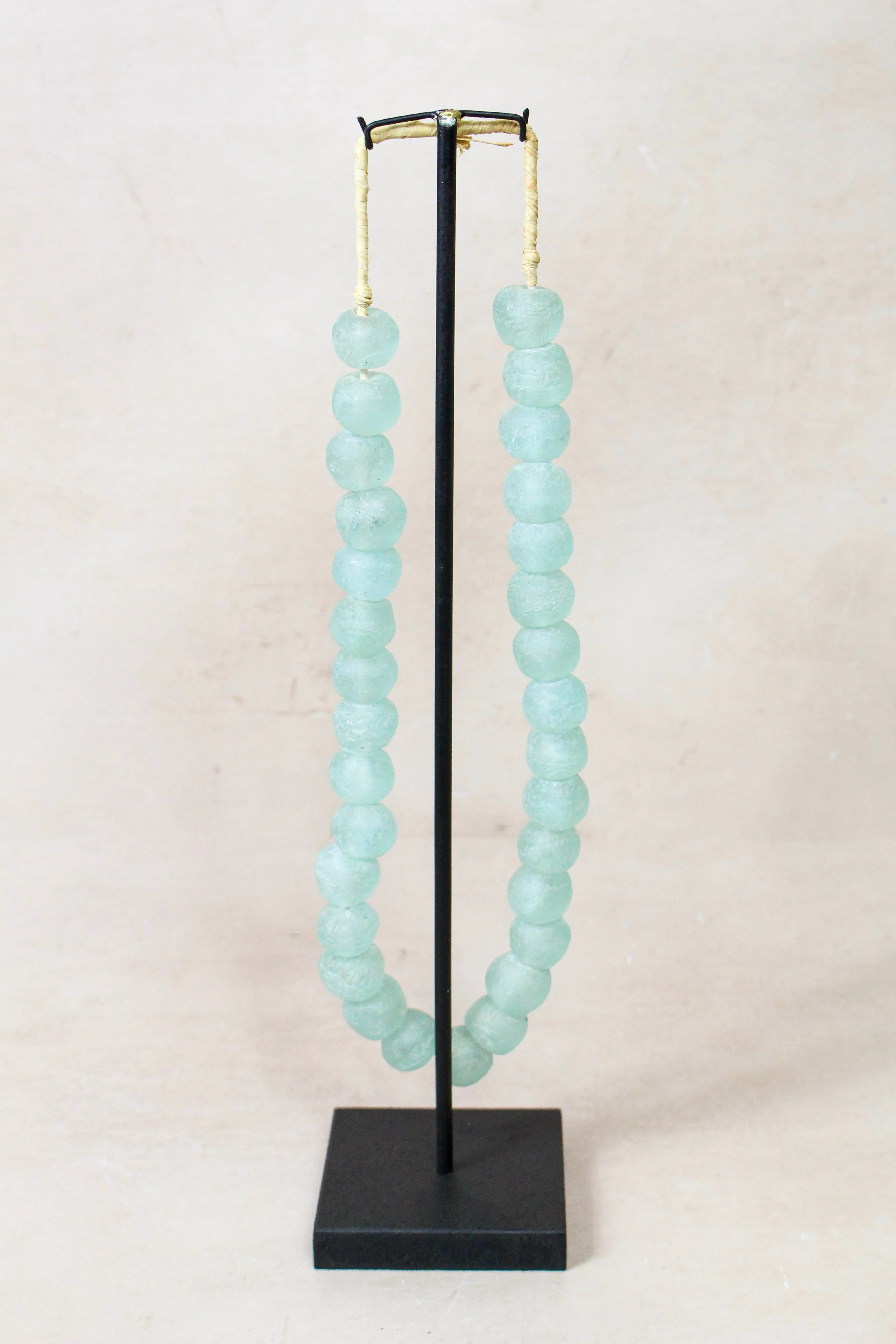 Ghana Glass Beads Necklace, Light blue - 85.3 - Image 3