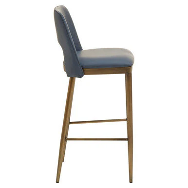 Gilden Blue Leather Effect Bar Chair - Image 3