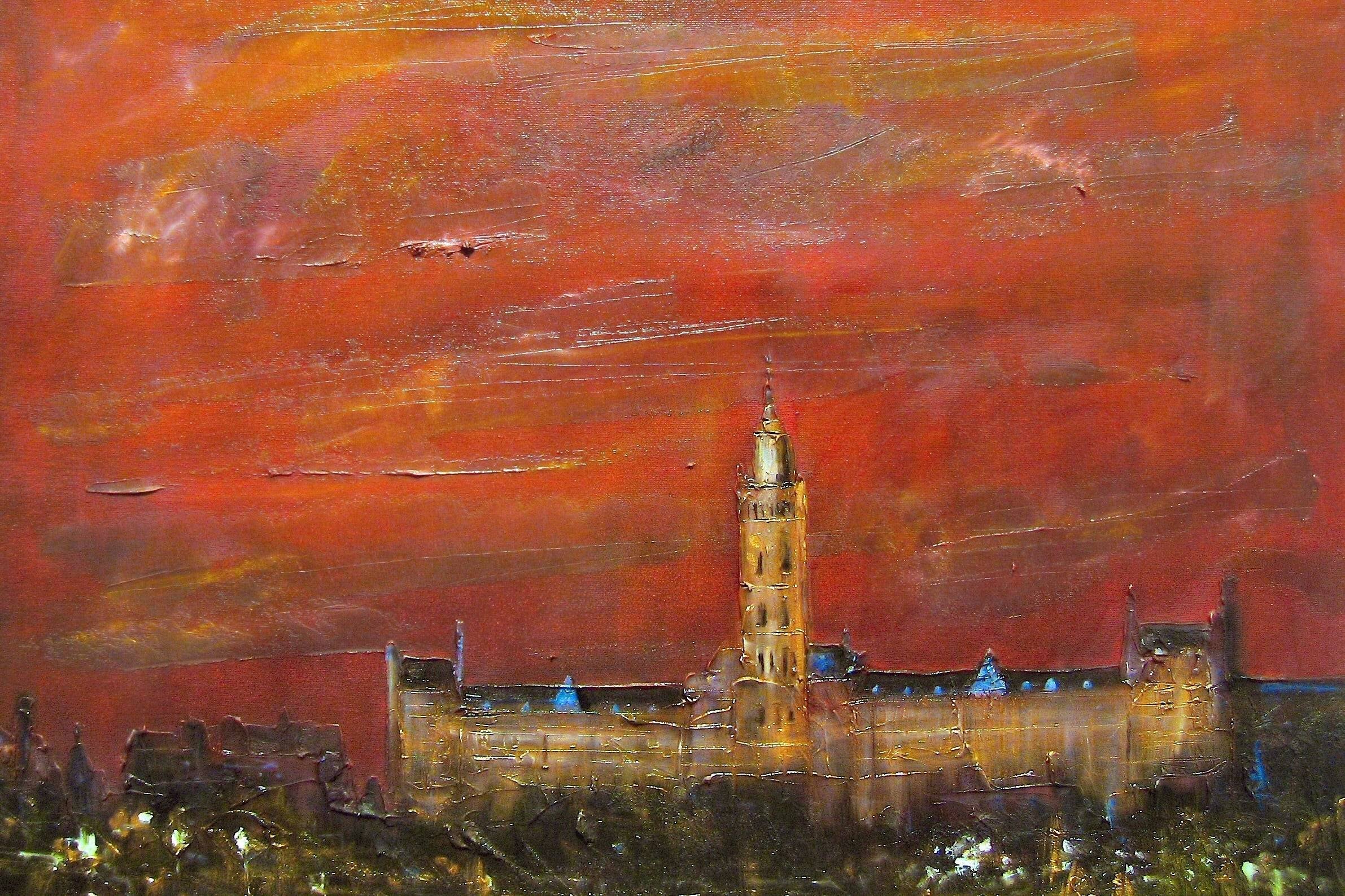 Glasgow University Dusk | Statement Interior Wall Art from Scotland - Image 2