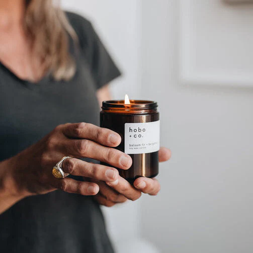Glass Jar Balsam Fir and Bergamot Candle - Image 3