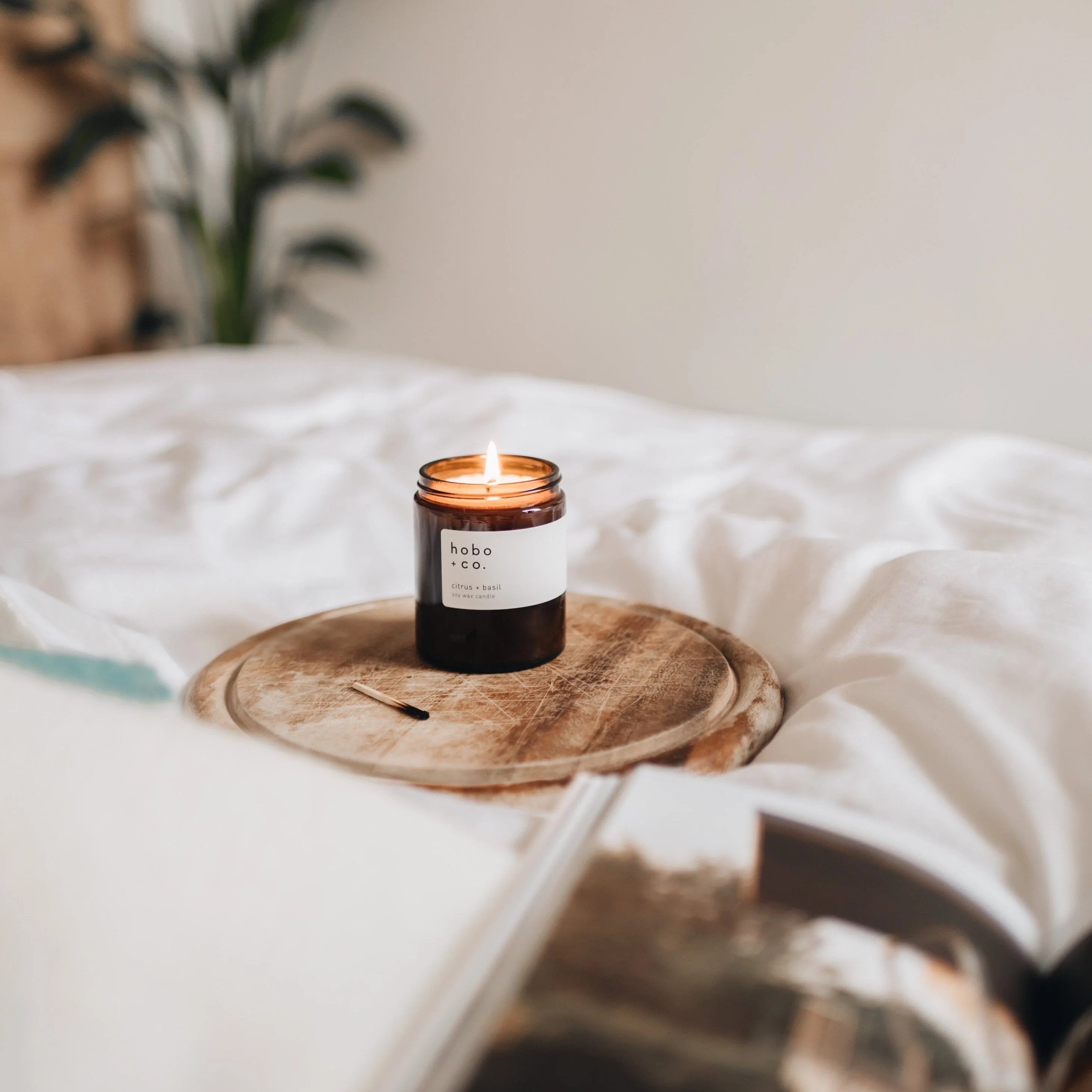Glass Jar Citrus and Basil Candle - Image 2