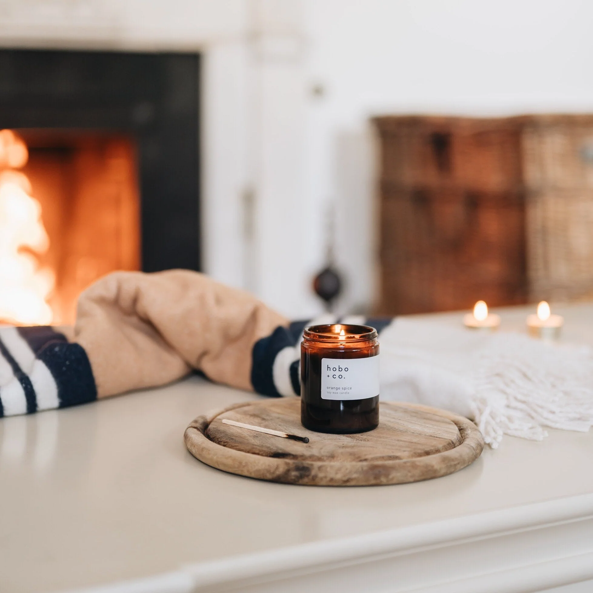 Glass Jar Orange Spice Candle - Image 4