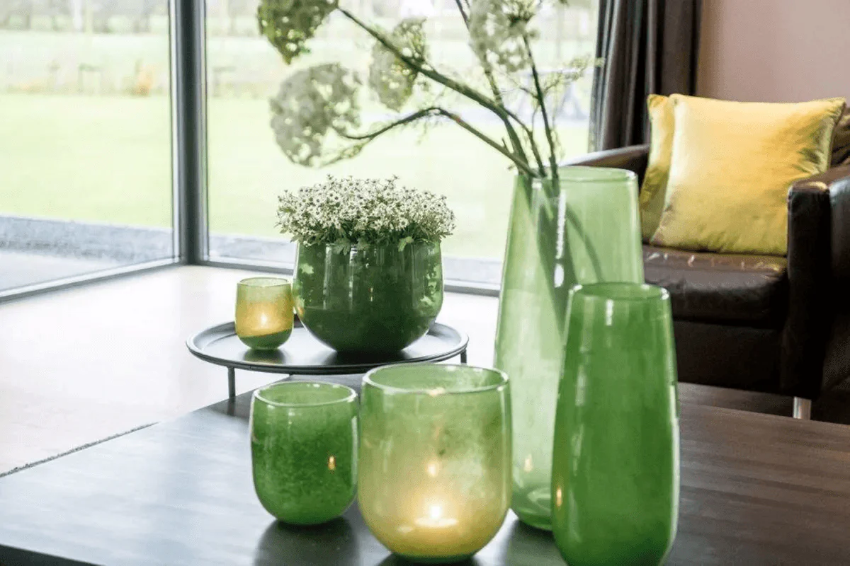 Glass Vase ROBERT - H50 D14 cm - JUNGLE GREEN Colour by DutZ - Image 7