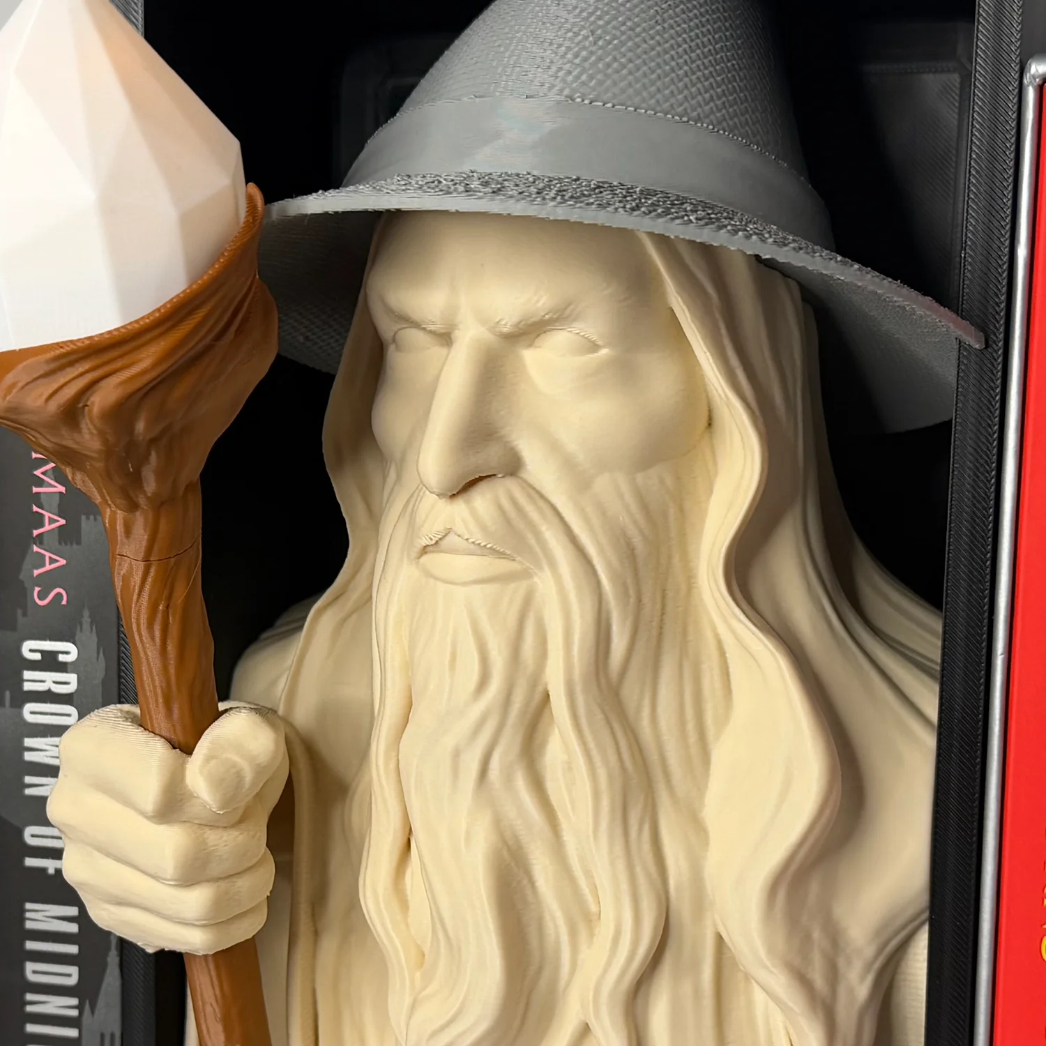 Glowing Wizard Book Nook – 3D Printed Light-Up Fantasy Bookshelf Insert & Bookend - Image 3