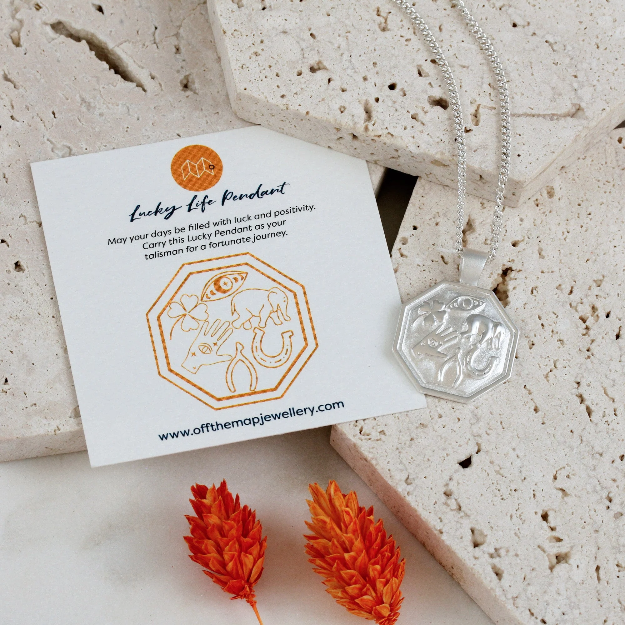 Good Luck Symbols Personalised Silver Necklace - Image 9