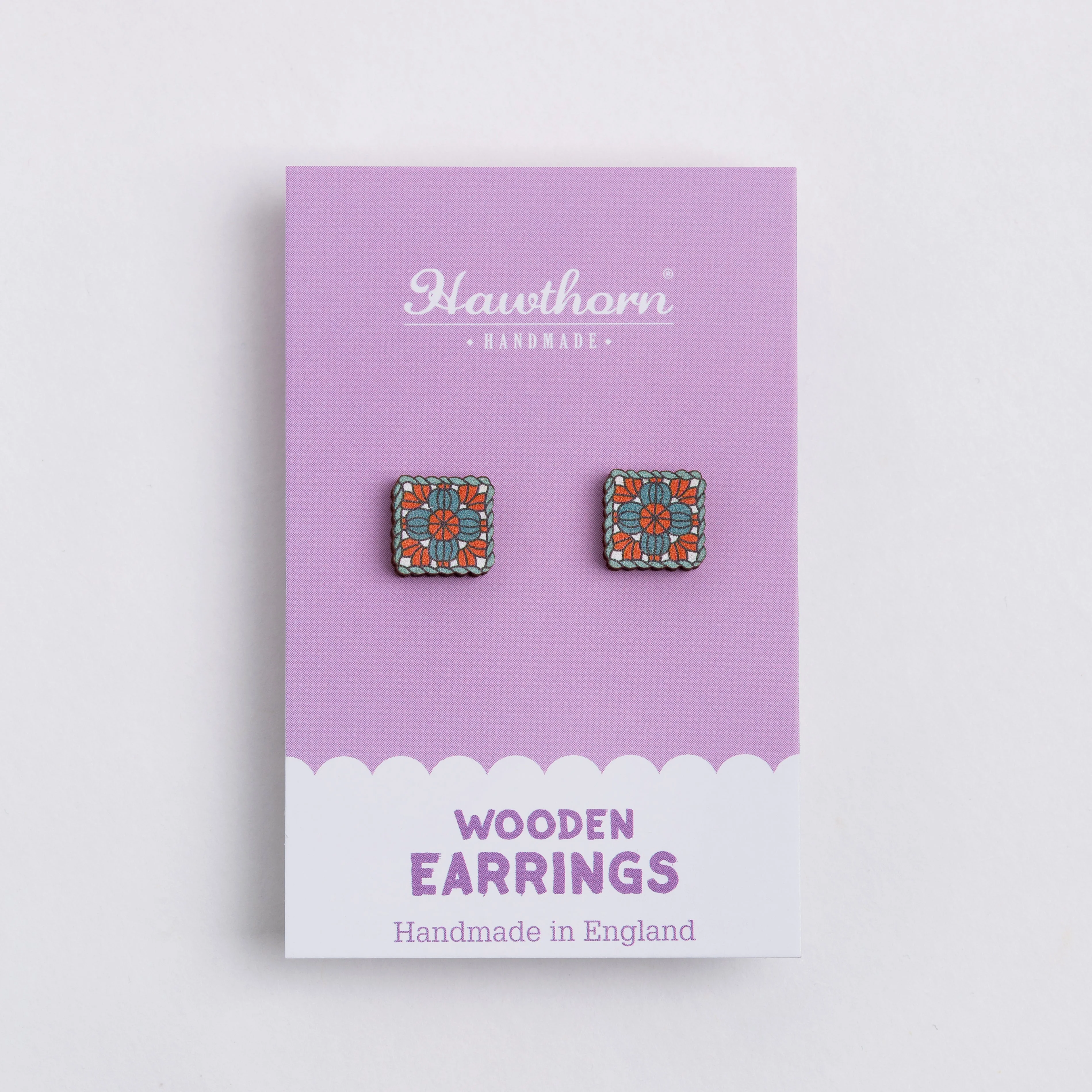 Granny Square Wooden Earrings  - Crochet Gift - Image 5