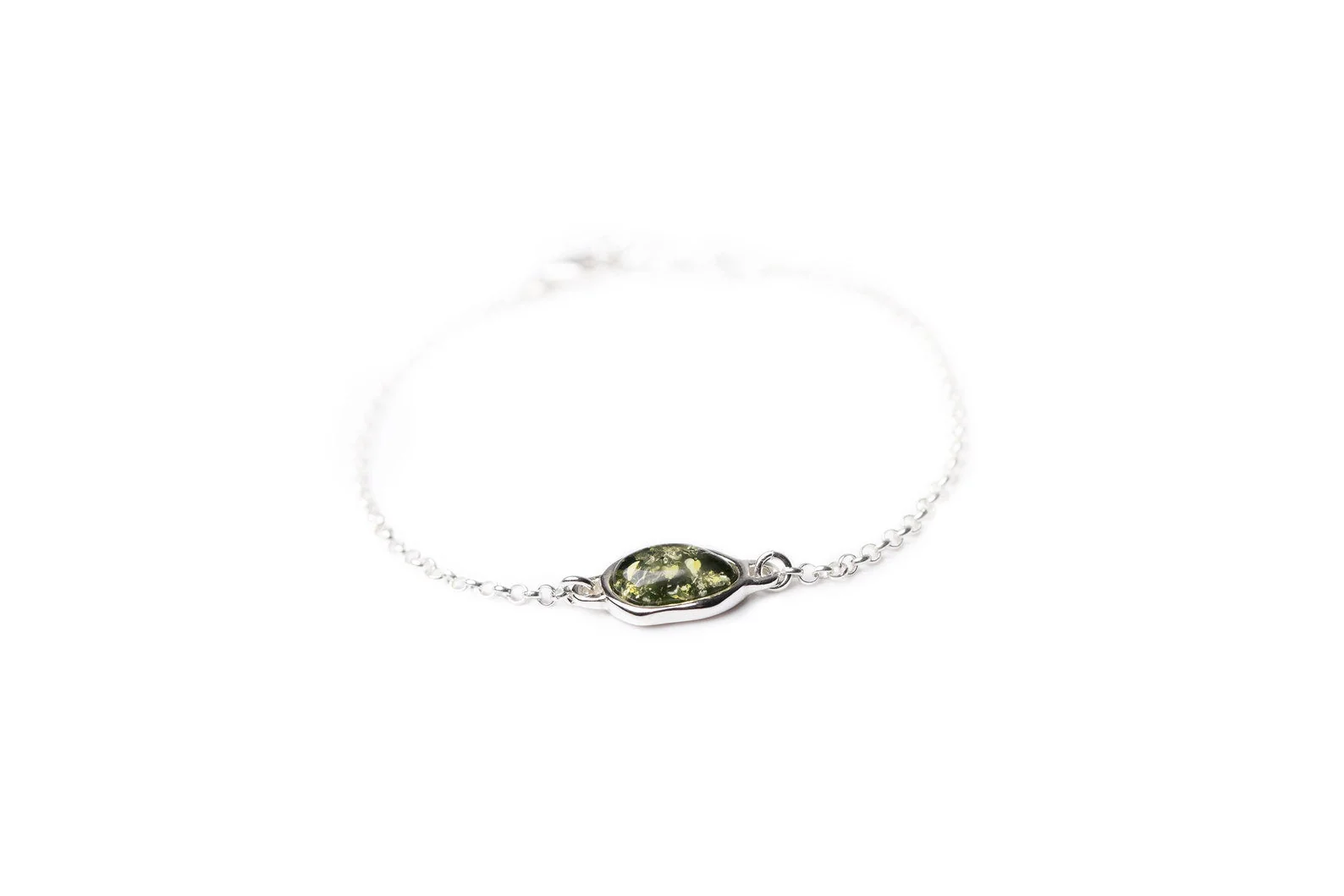 Green Amber ELEMENT Link Chain Bracelet - Image 3