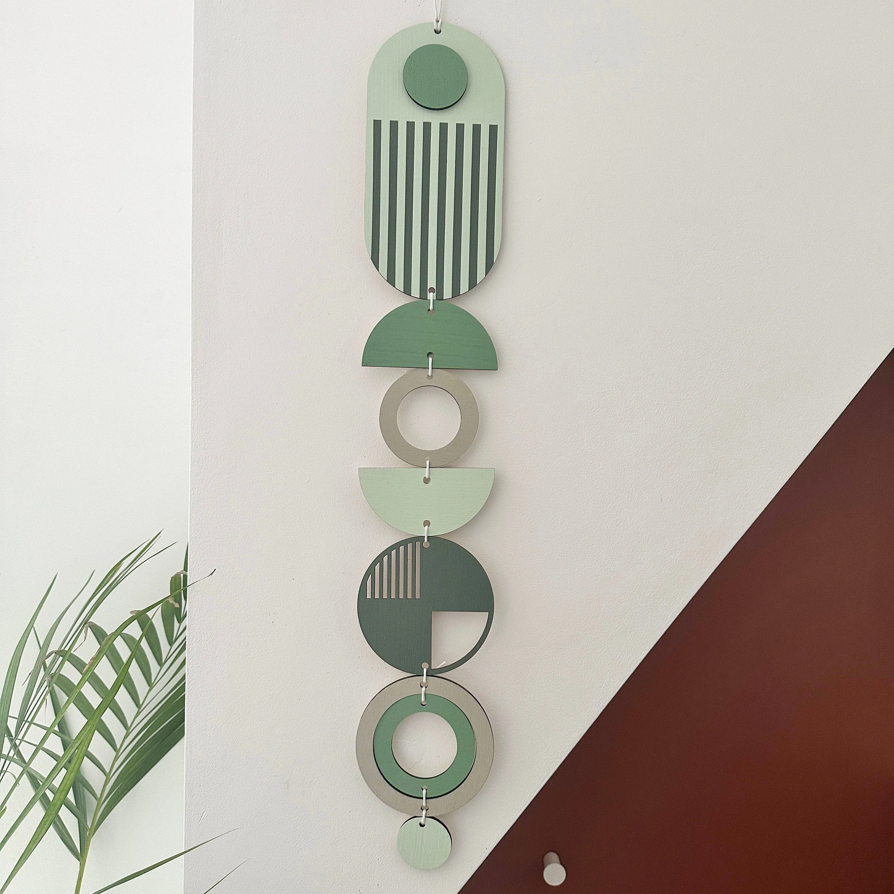 Green and Grey Wall Hanging - Green Decor - Geometric Art - Image 3