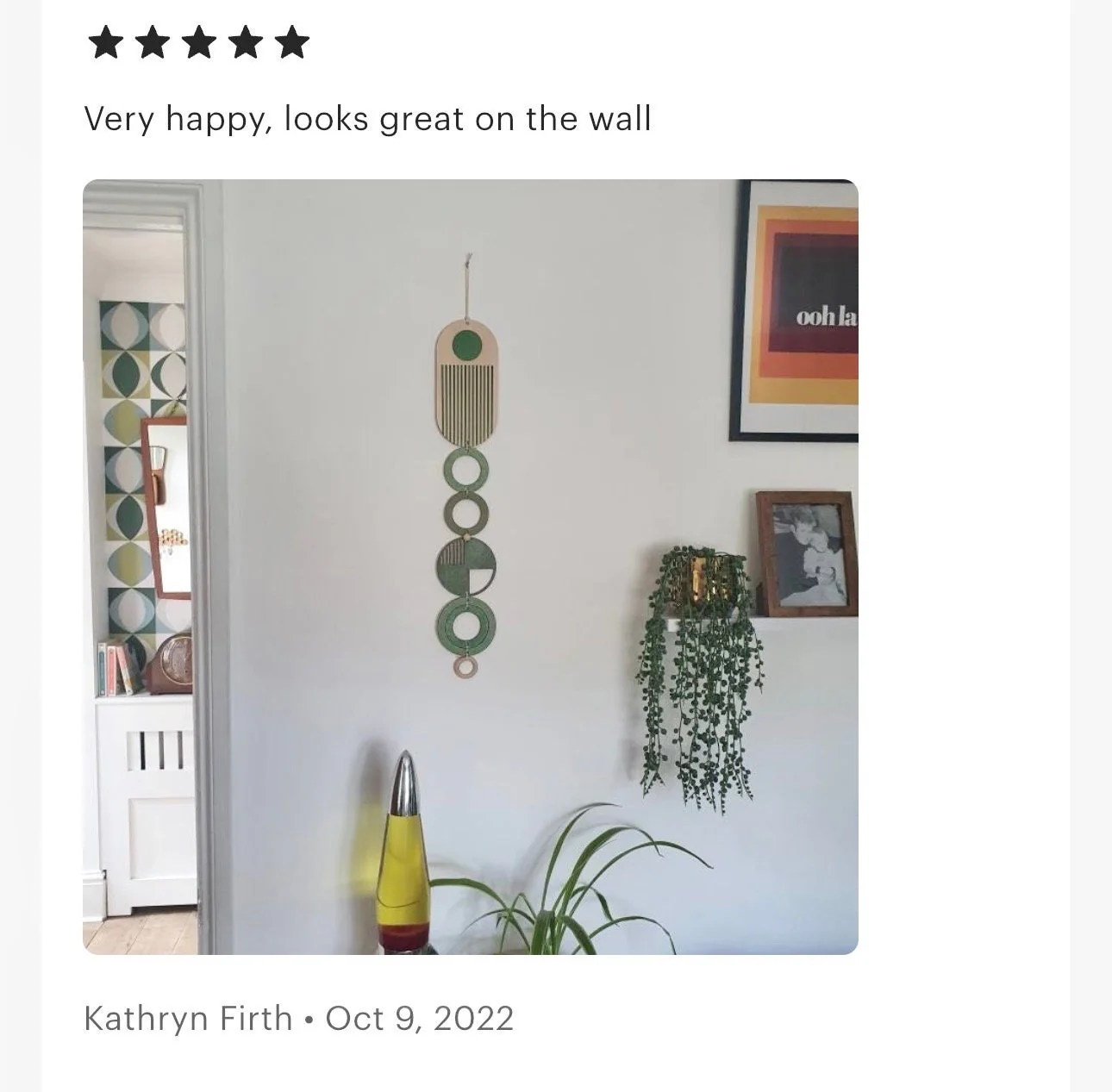 Green Modern Wall Art - Wood Wall Hanging - Mid Century Wall Decor - Image 2