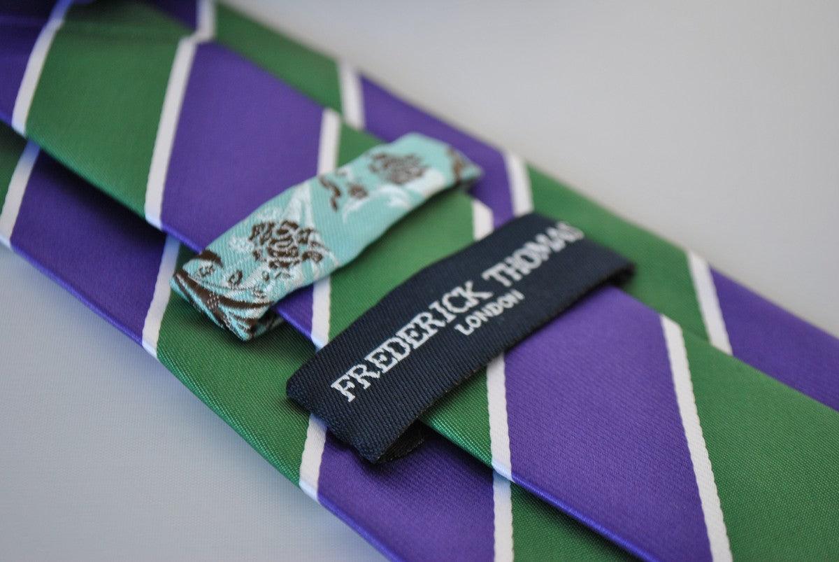 green, purple and white striped tie - Image 4