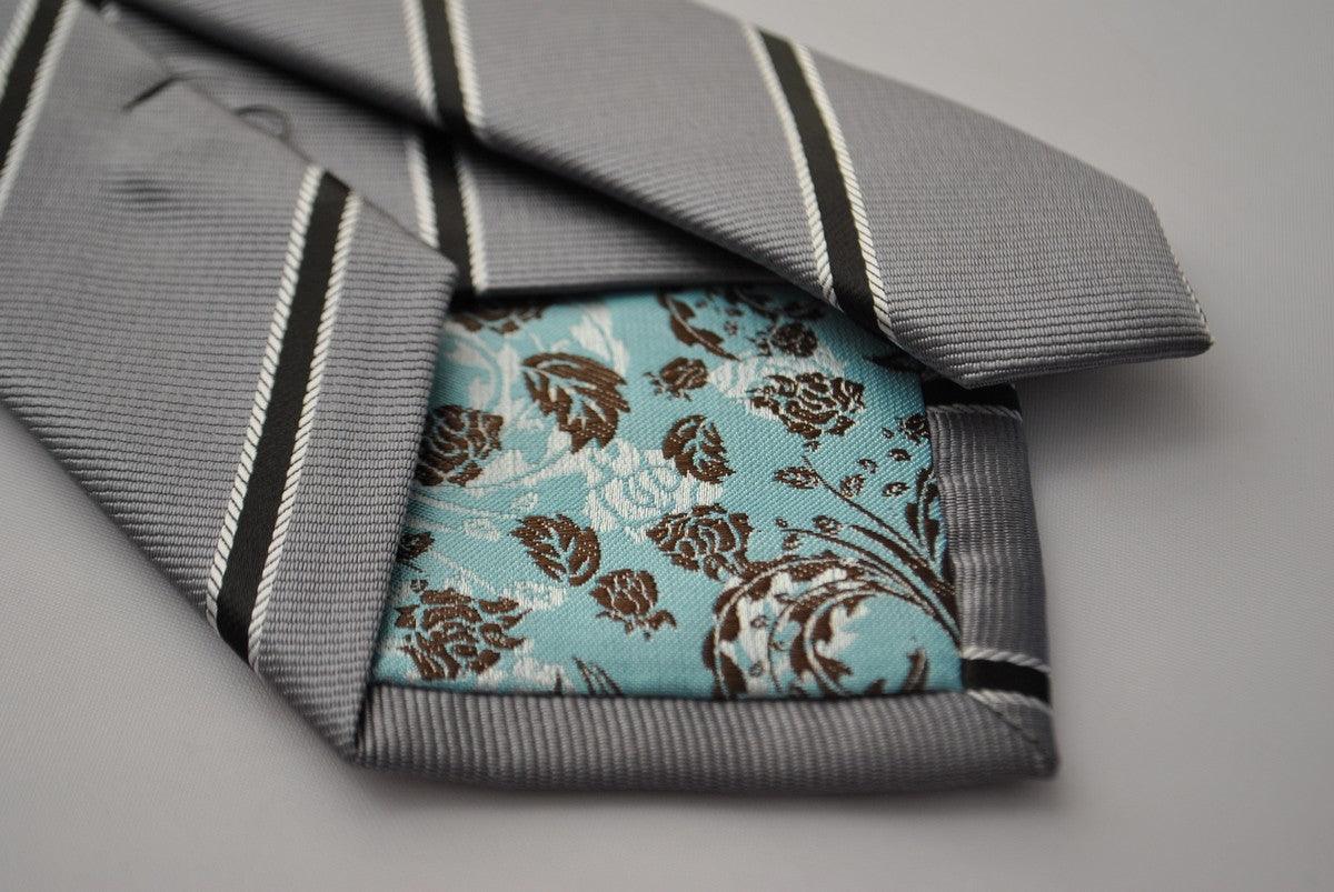 grey and black club striped tie - Image 3