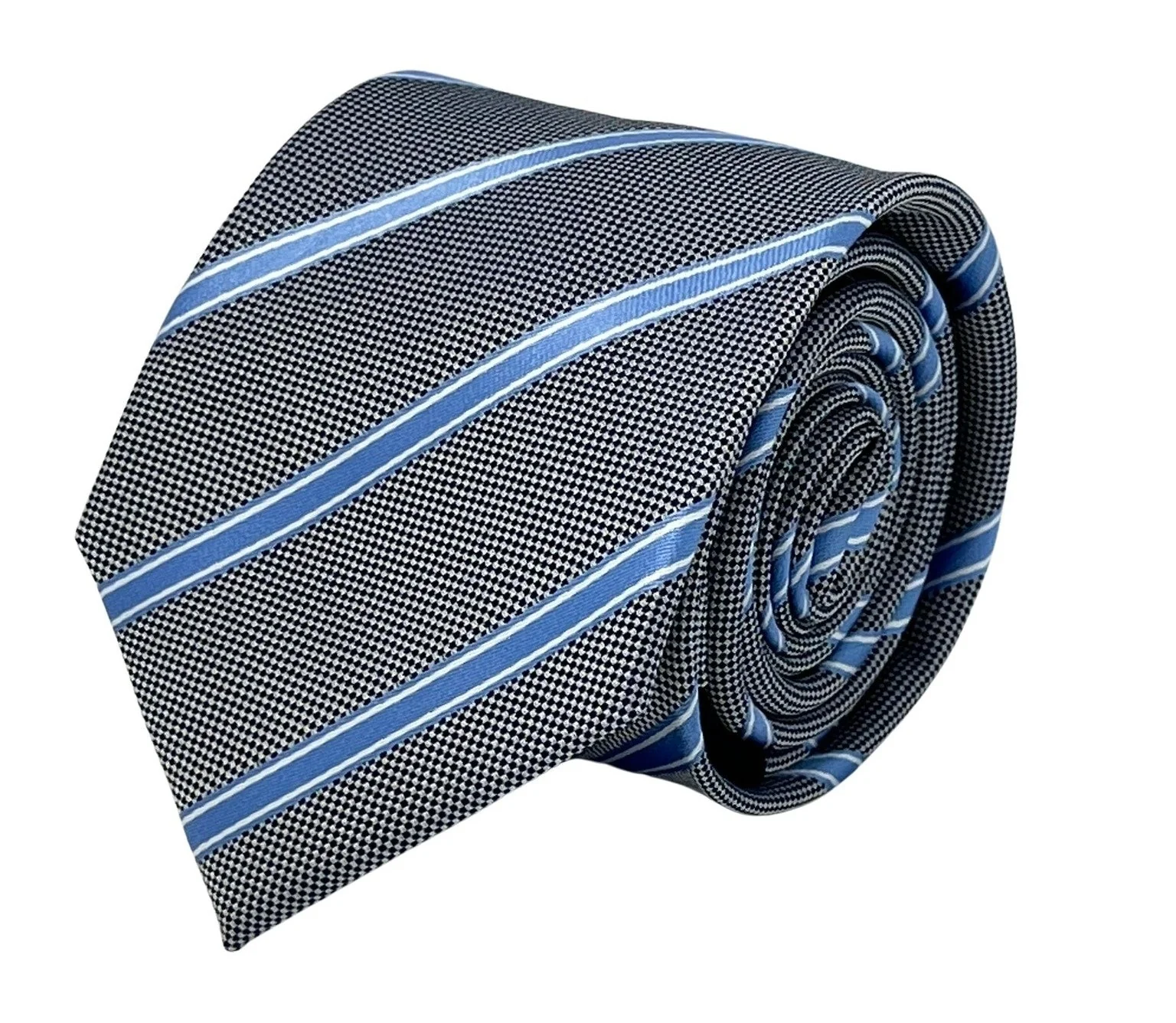 grey tie with light blue thin stripe - Image 2
