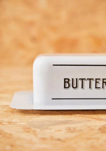 Grocer White Metal Butter Dish - Image 3