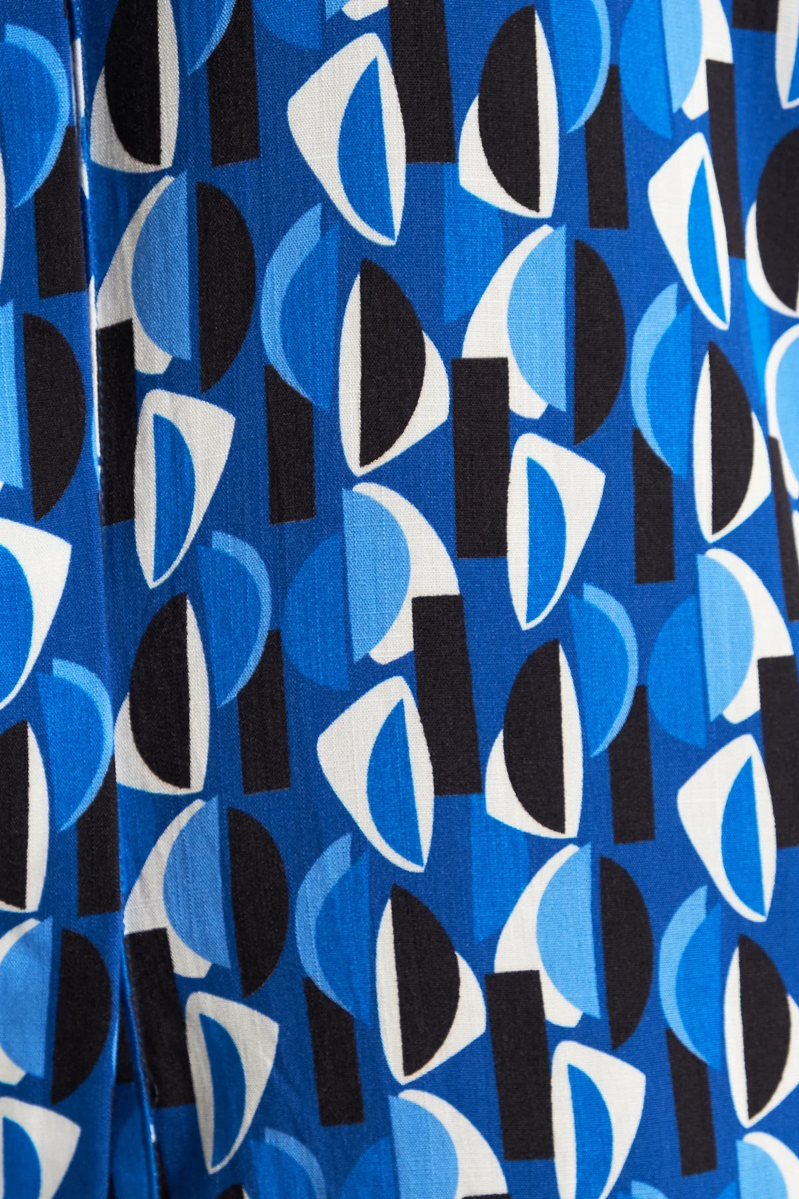 Gwenola Mid Century Retro Print Mini Dress - Blue - Image 6
