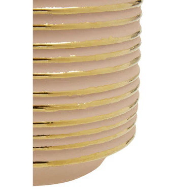 Haldis Blush Pink and Gold Small Ceramic Planter - Image 9