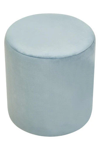Haley Blue Velvet Pouffe - Image 3