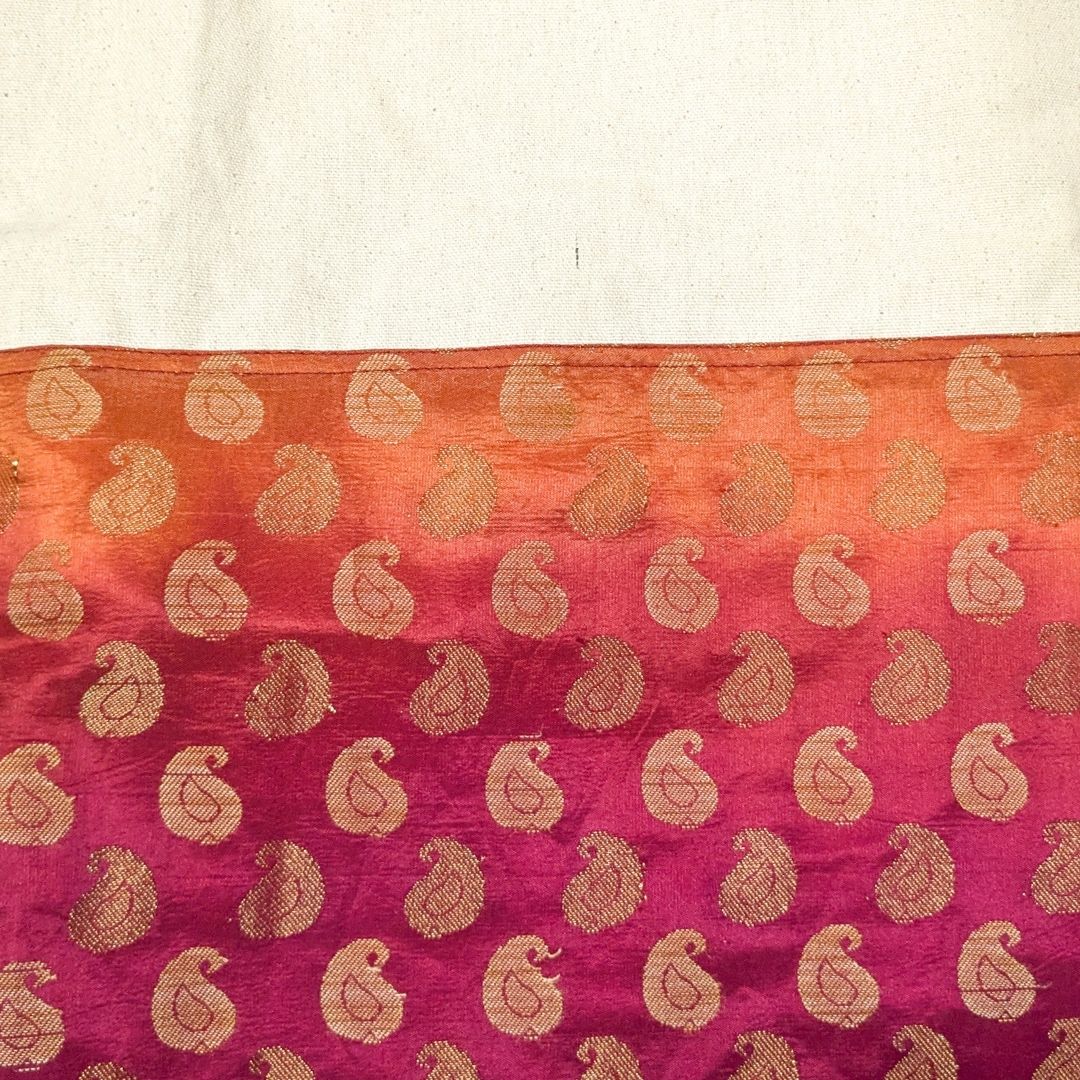 Half sari, half cotton tote bag, ethically handmade in India - Image 10