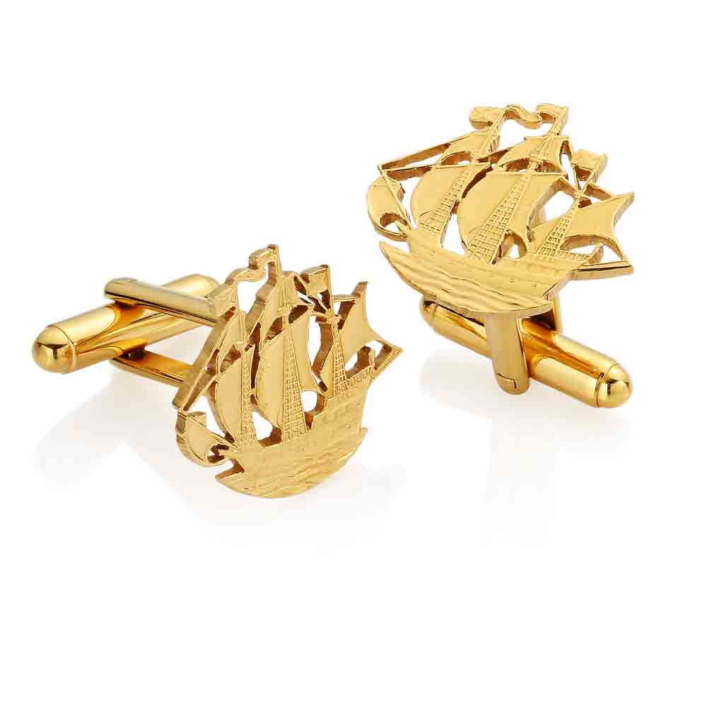 Halfpenny Ship - Cut Out Coin Cufflinks - Image 5