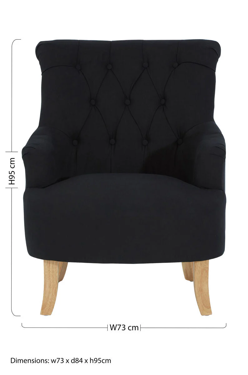 Hampstead Black Cotton Armchair - Image 7