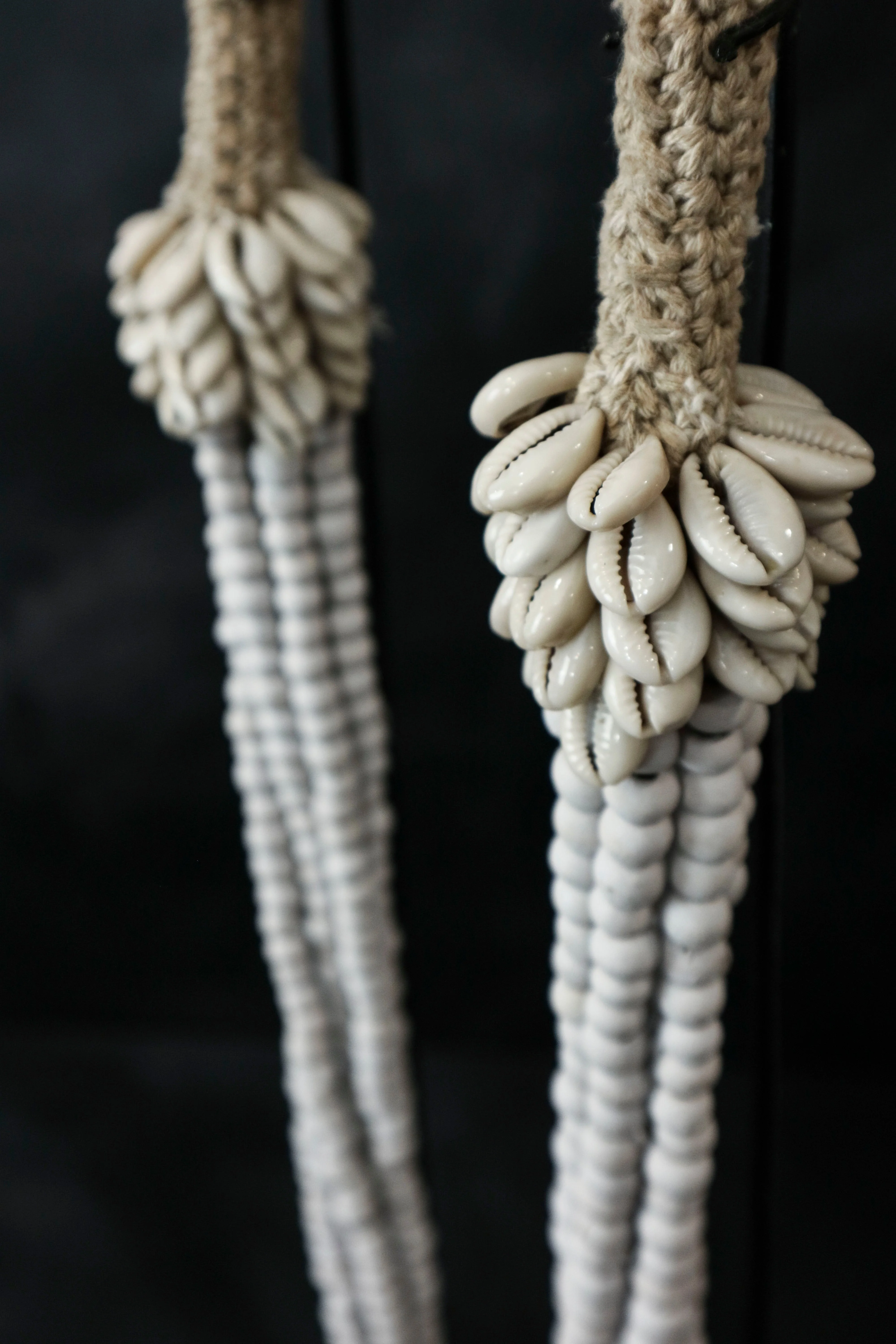Handmade Beaded & Shell Necklace, White - Image 2