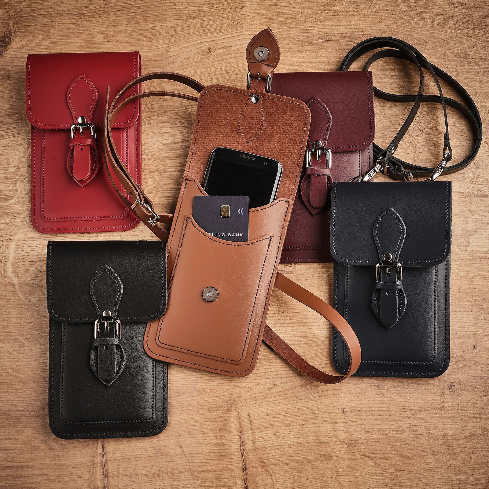 Handmade Leather Mobile Phone Pouch Plus - Pastel Violet - Image 5